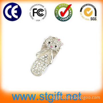 Fashion Necklace Crystal Cat USB 2.0, Jewelry USB Pendrive, Cute Kitty Diamond USB Stick